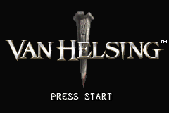 Van Helsing title screen for GameBoy Advance
